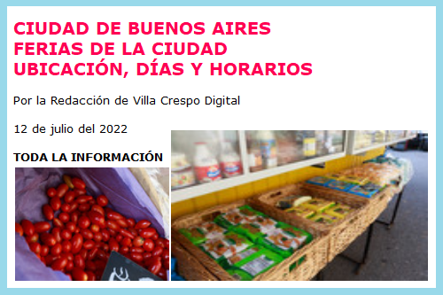 FERIAS DIAS Y HORARIOS